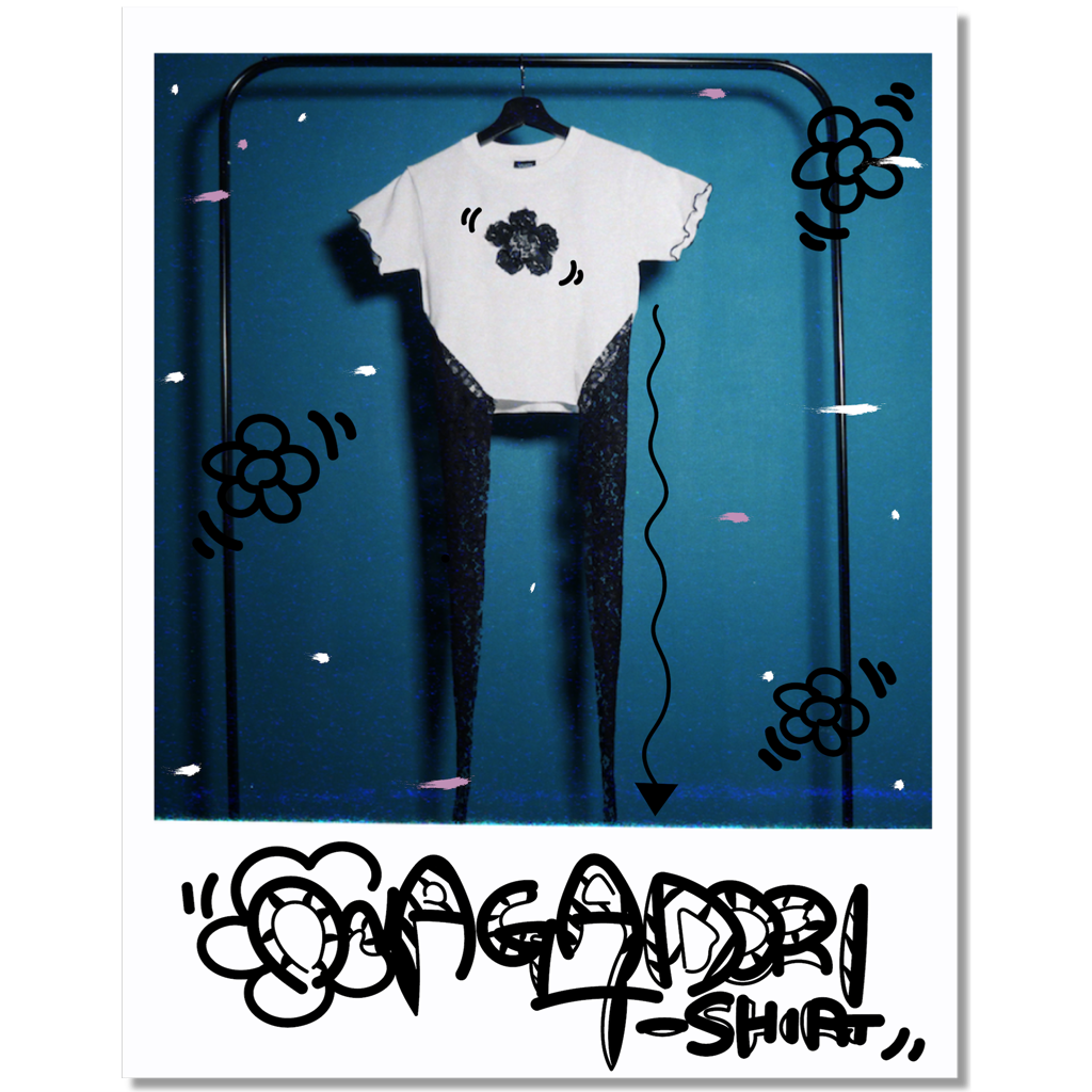WHITE ONAGADORI T-SHIRT【SHORT】